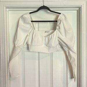 Zara White Puff Sleeve Blouse